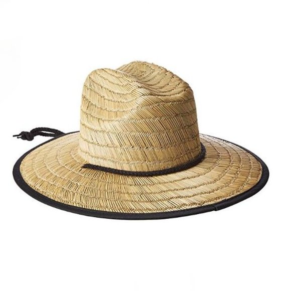 NWT Women Men CLASSIC Lifeguard Hat Straw Beach Wide Brim Sun hat Outdoo… - Picture 1 of 8